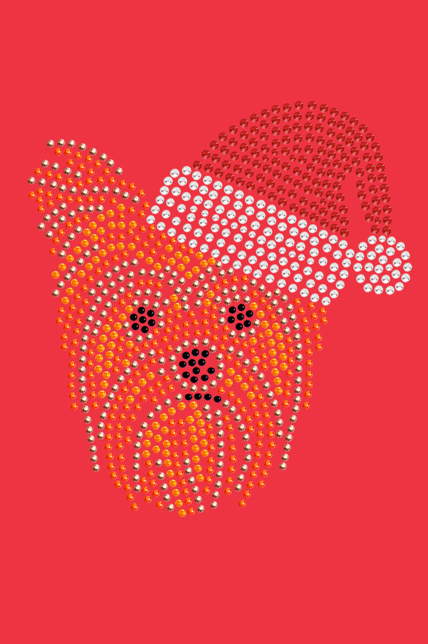 Yorkie Face 2 with Santa Hat - Womens T-shirt