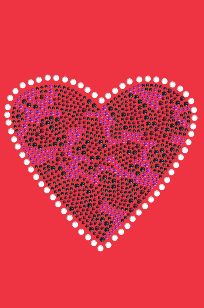 Fuchsia Leopard Heart - Womens T-shirt