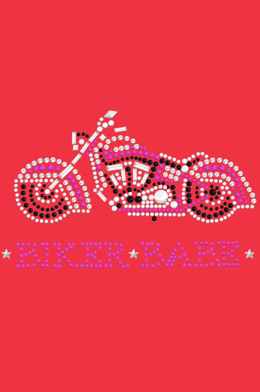 Biker Babe - Pink Motorcycle - Women's T-shirt