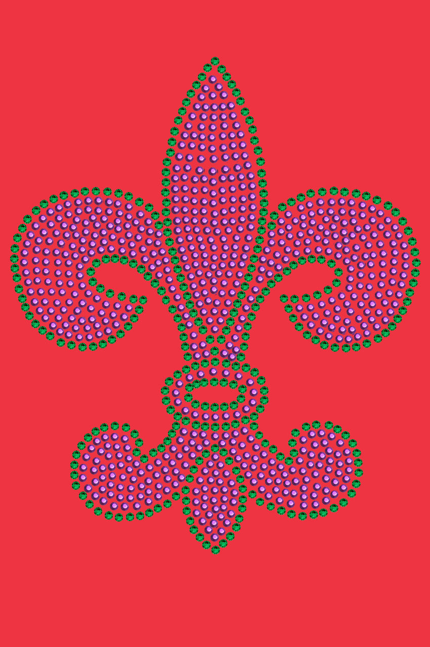 Fleur de Lis (Purple & Green) - Womens T-shirt