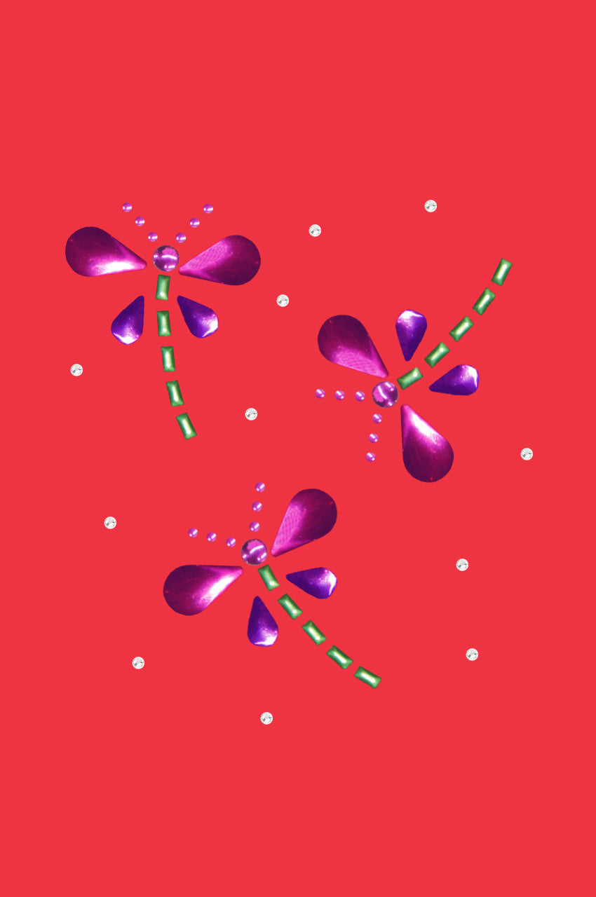 Pink & Purple Nailhead Dragonflies - Women's T-shirt