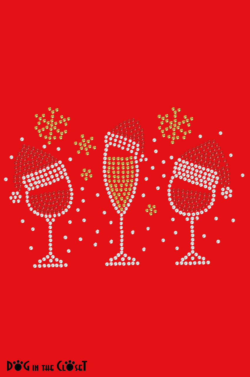 Christmas Wine Glasses - Womens Tee