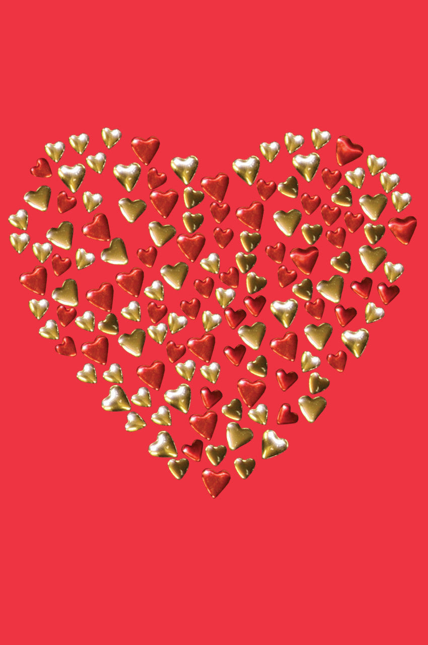 Red & Gold Nailhead Hearts - Womens T-shirt
