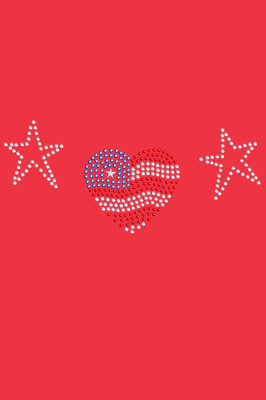Patriotic Heart with Stars - Womens T-shirt