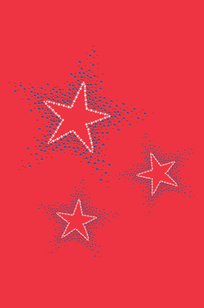 Three Stars (Red & Blue) - Womens T-shirt