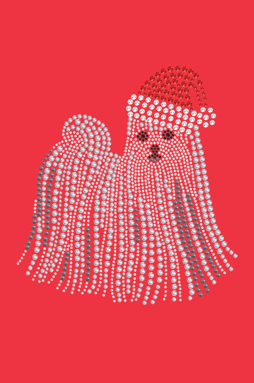 Maltese with Santa Hat - Womens T-shirt