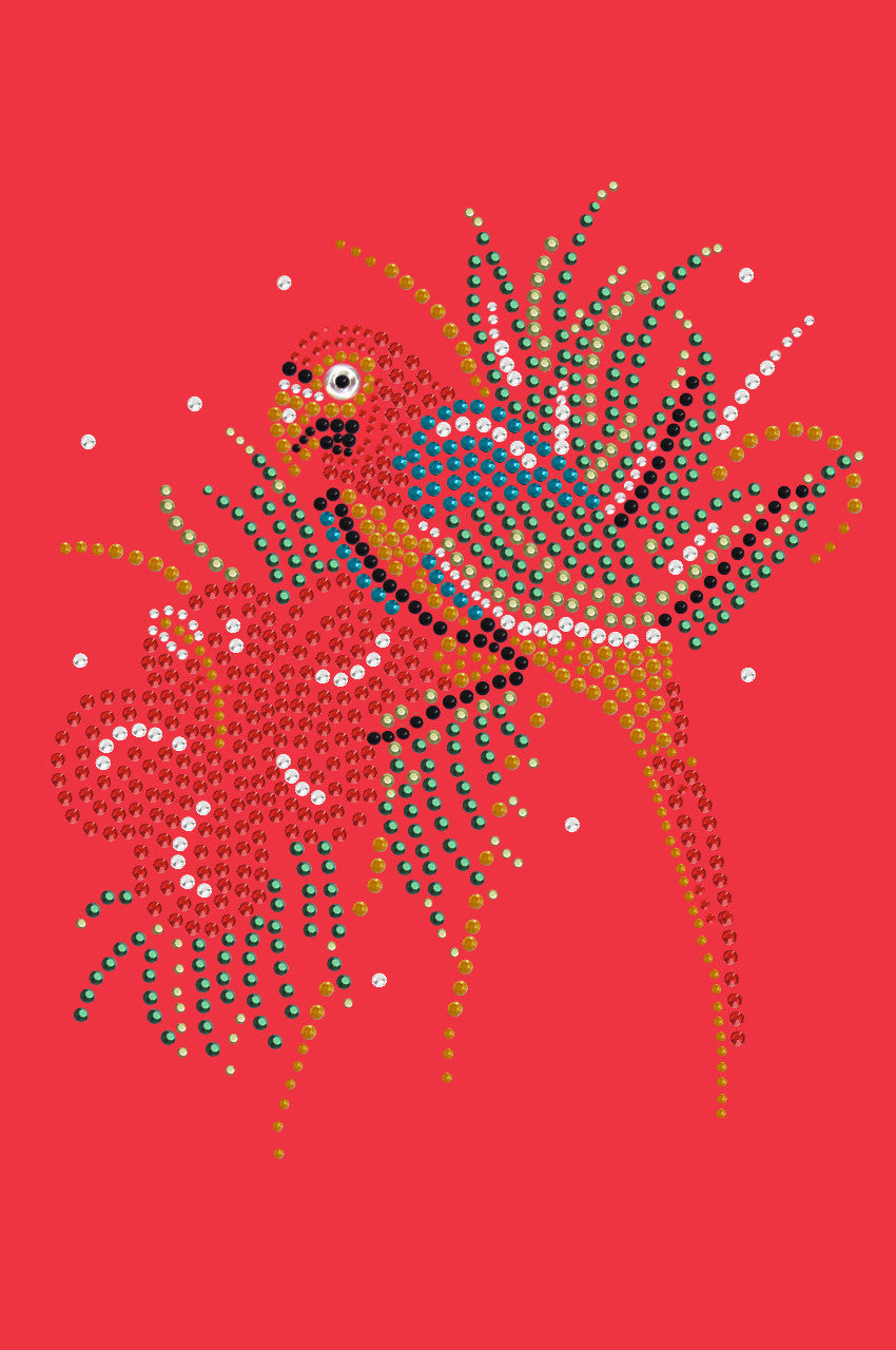 Parrot with Hibiscus - Womens T-shirt