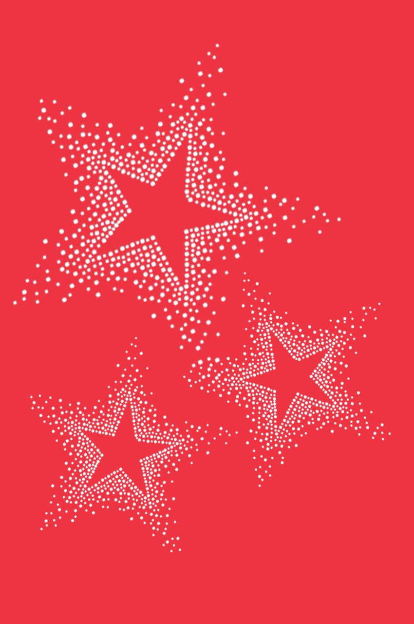 Three Stars (Clear Rhinestones) - Womens T-shirt