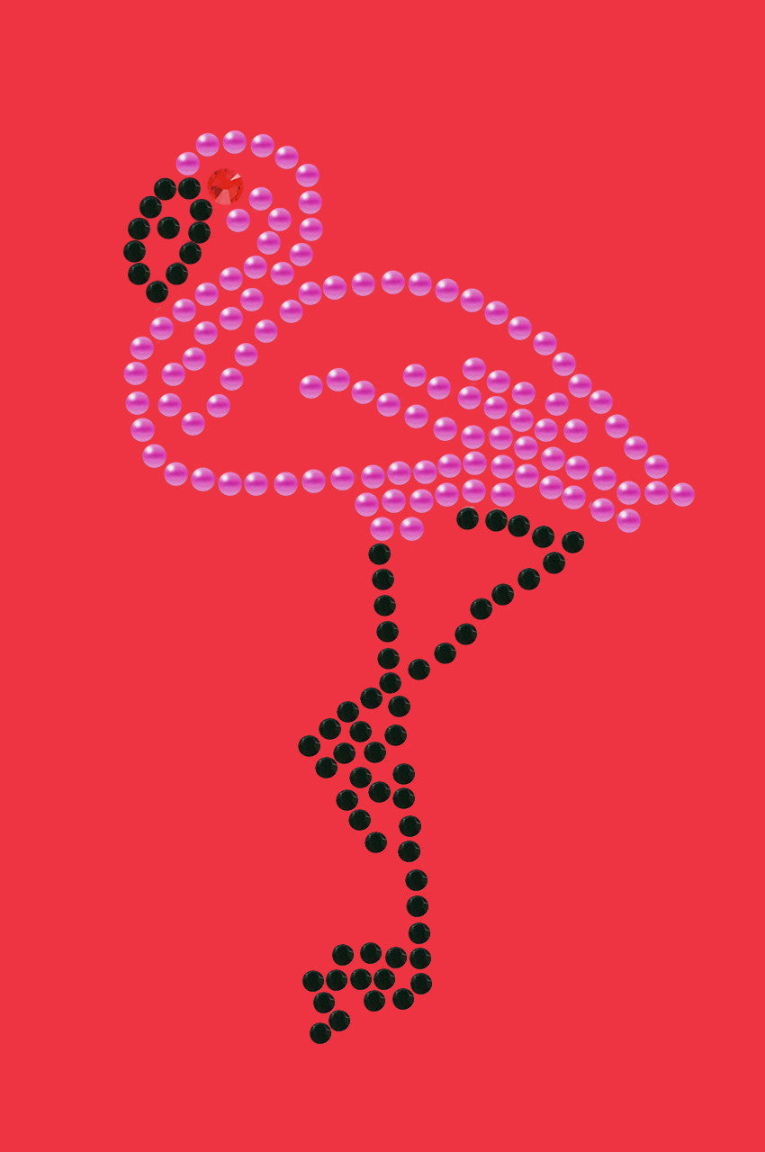 Pink Flamingo with Black Legs (Small) - Womens T-shirt