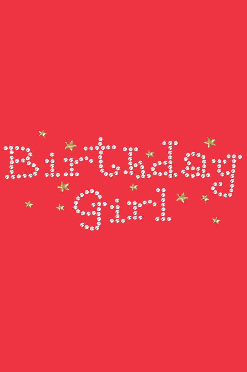 Birthday Girl with Stars - Womens T-shirt