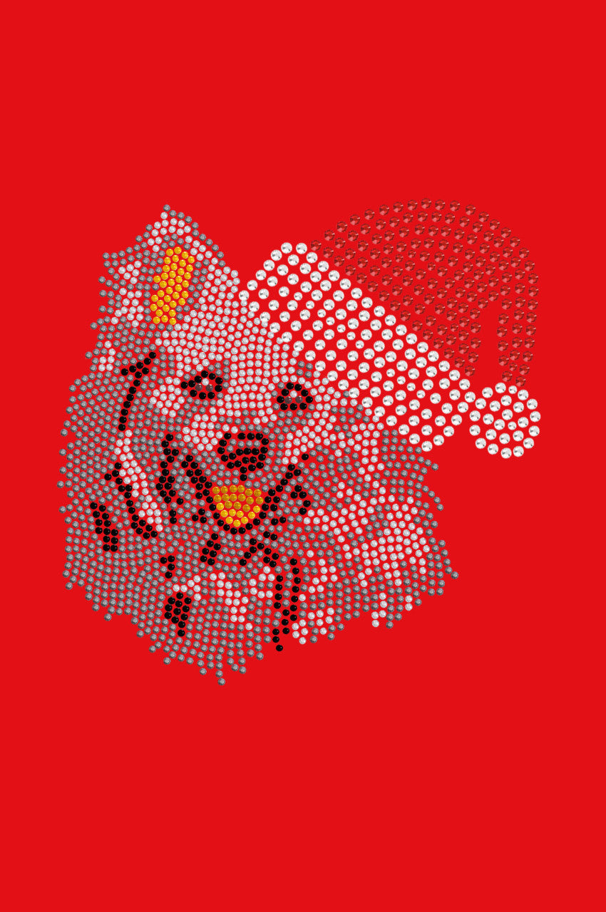 American Eskimo with Santa Hat - Womens Tee