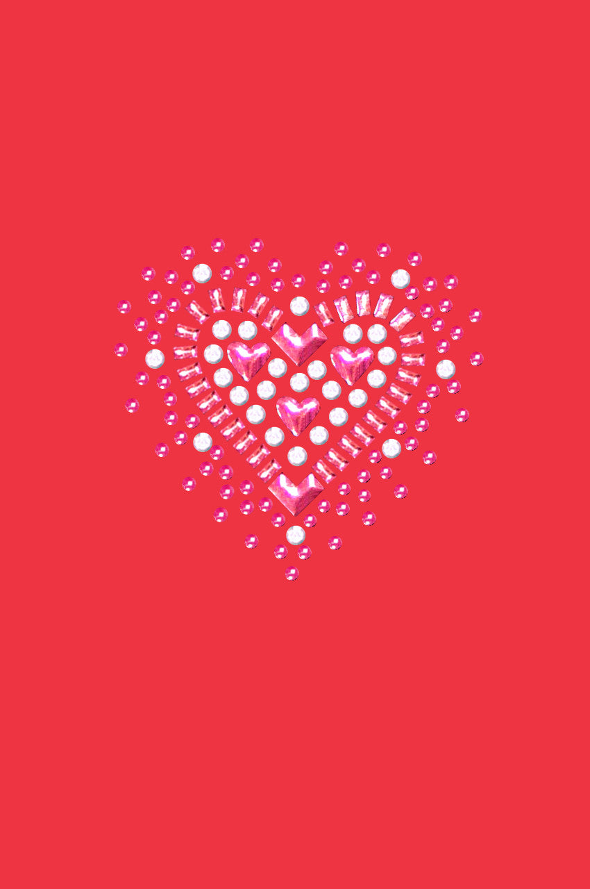 Pink Austrian crystal Heart - Womens T-shirt
