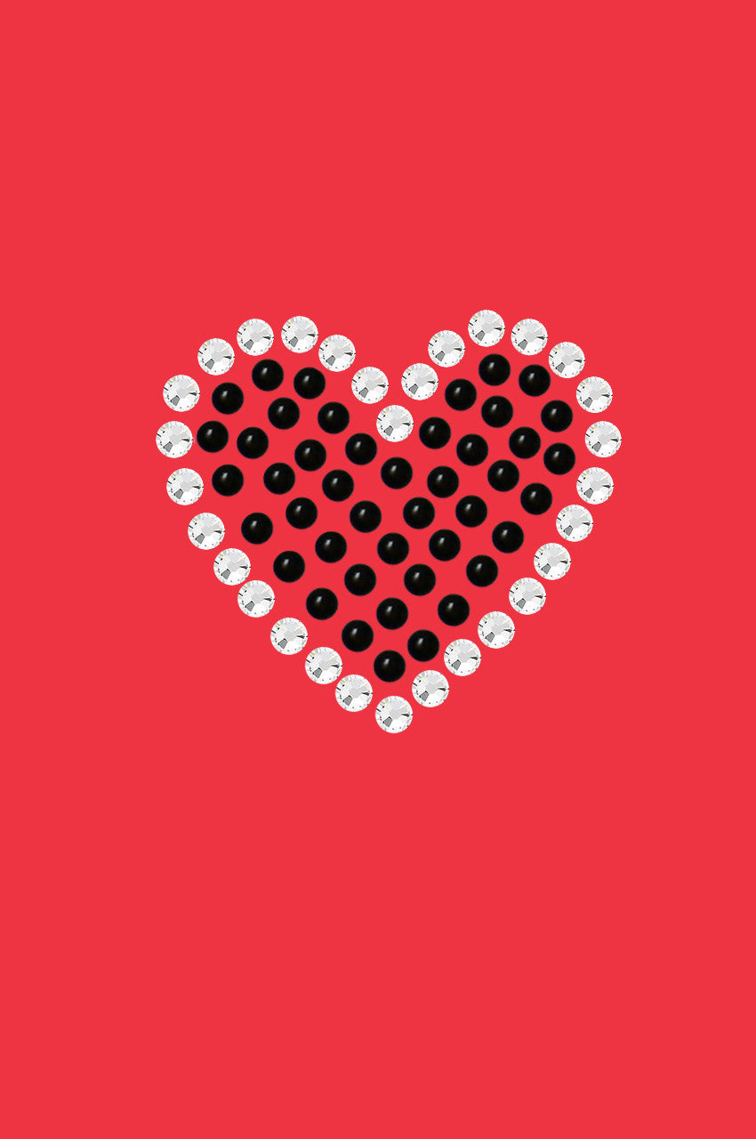 Black Rhinestone Heart - Womens T-shirt