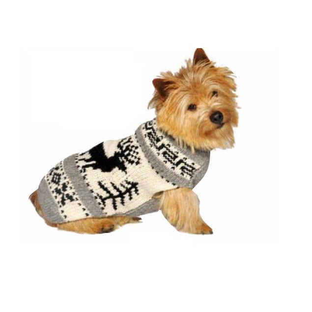 Chilly Dog Reindeer Shawl Wool Dog Sweater