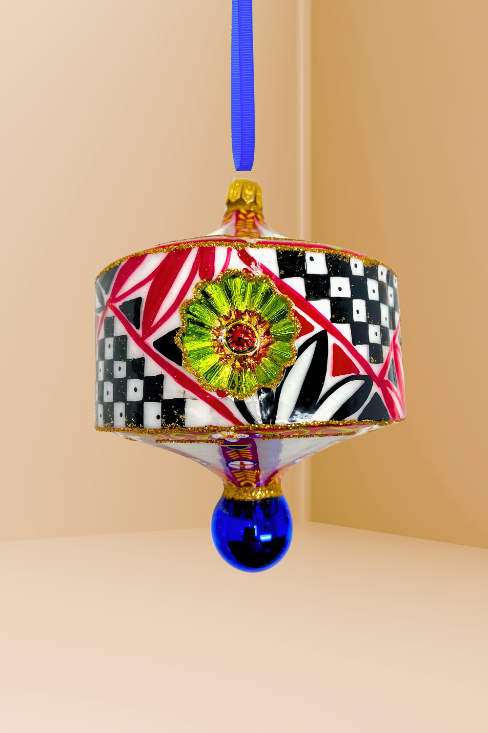 Ricchezza Lantern Glass Christmas Ornament