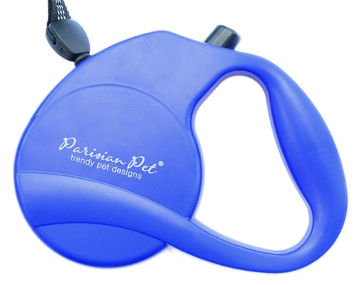 Parisian Pet Retractable Leash M for Dogs & Cats – Durable Ergonomic Handle Leash for Dogs Up to 44 lbs, Blue