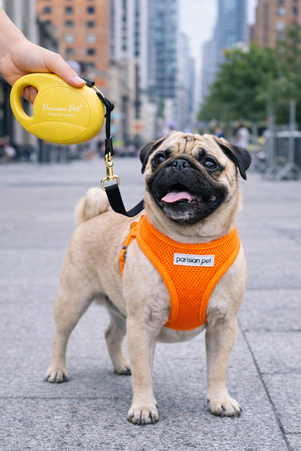 Parisian Pet Retractable Leash M-Yellow
