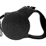 Parisian Pet Crystal Retractable Leash Black for Dogs & Cats – Comfortable 16-Foot Leash, Retractable Design