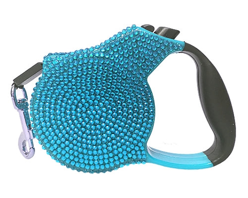 Parisian Pet Crystal Retractable Leash Blue