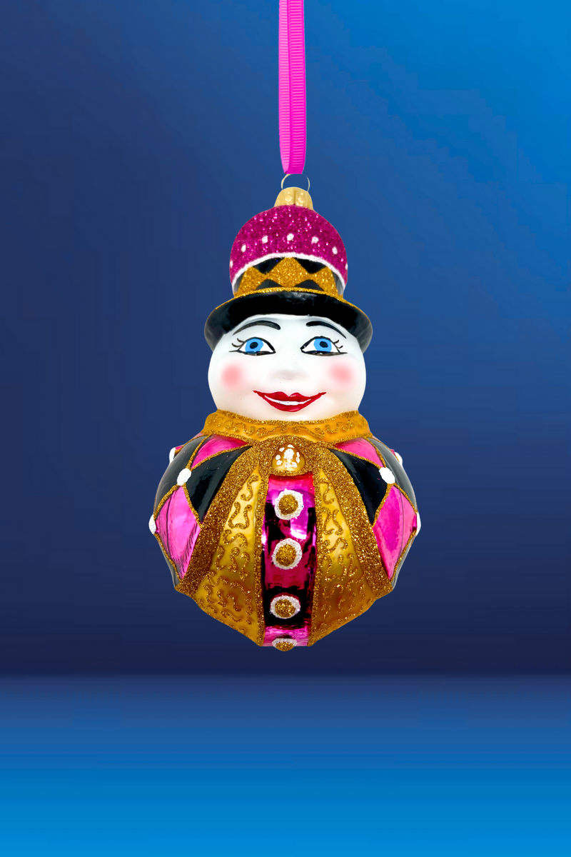 Rosie Noelle Snowman Glass Ornament