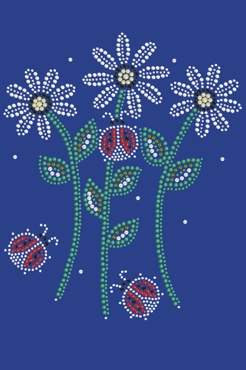Daisies with Lady Bugs - Womens T-shirt