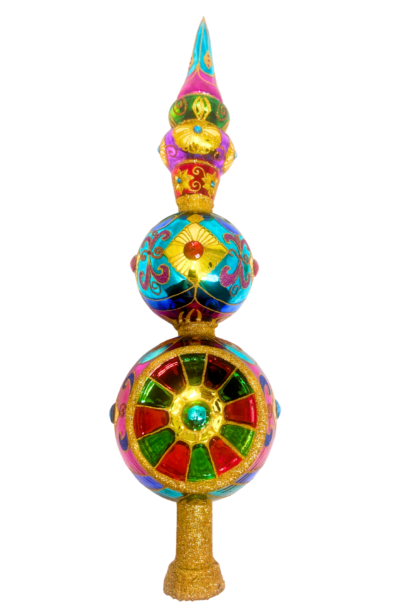 Ruby Sparkling Gem Finial Tree Topper