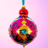 Ruby Sparkling Gem Glass Christmas Bauble