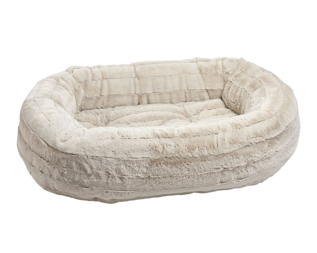 Bowsers Soft Textures Calming Donut Dog Bed - Premium Plush Round Bed