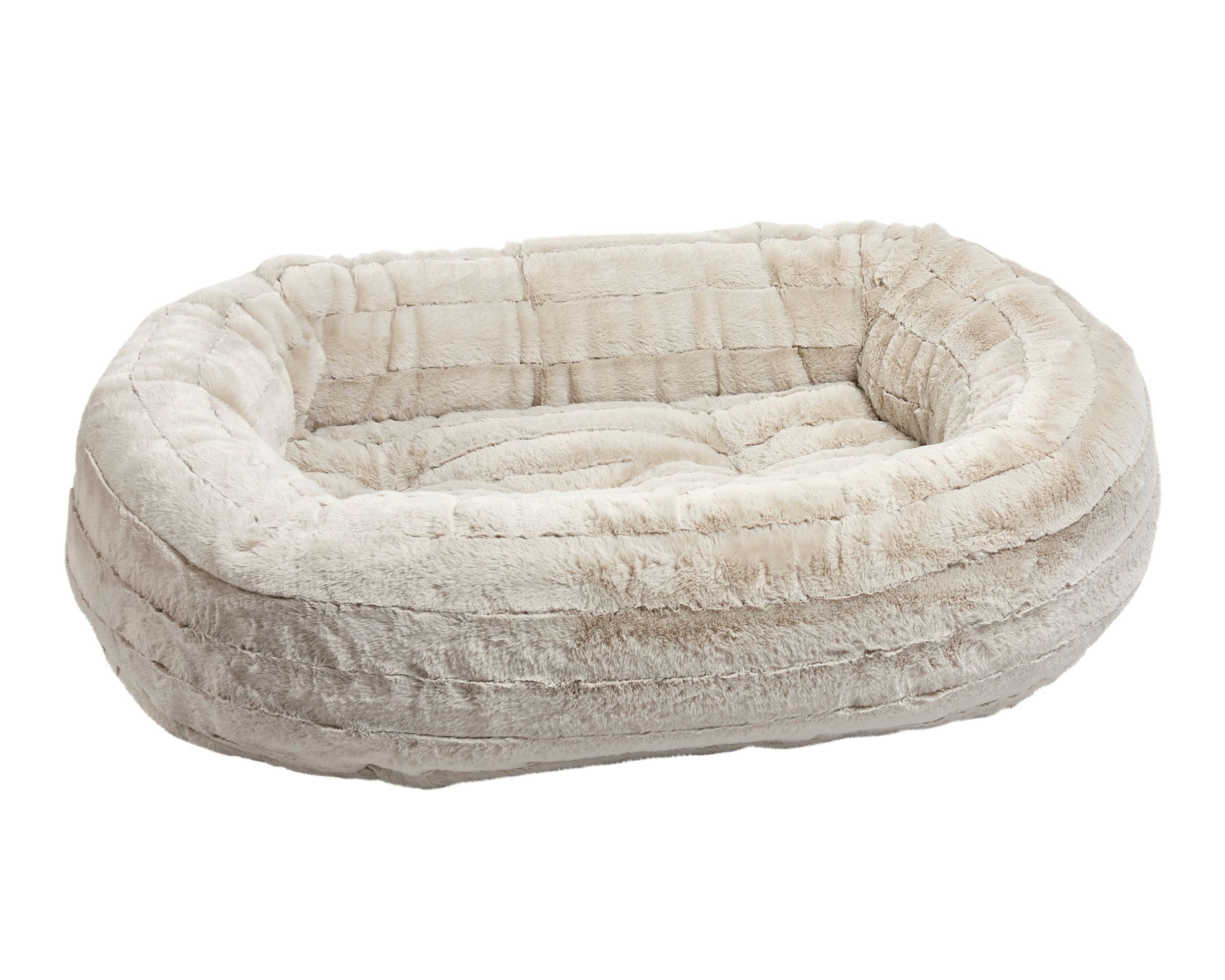 Bowsers Soft Textures Calming Donut Dog Bed – Premium Plush Round Bed
