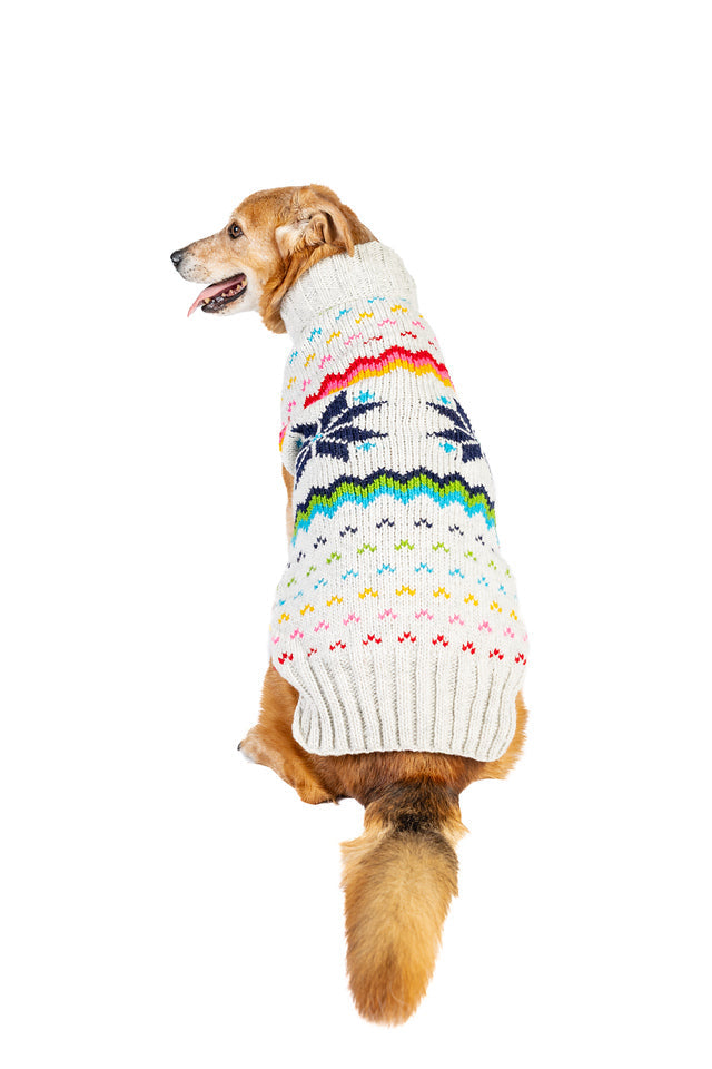 Rainbow Snowflake Dog Sweater