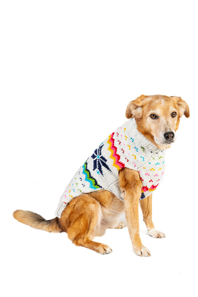 Rainbow Snowflake Dog Sweater