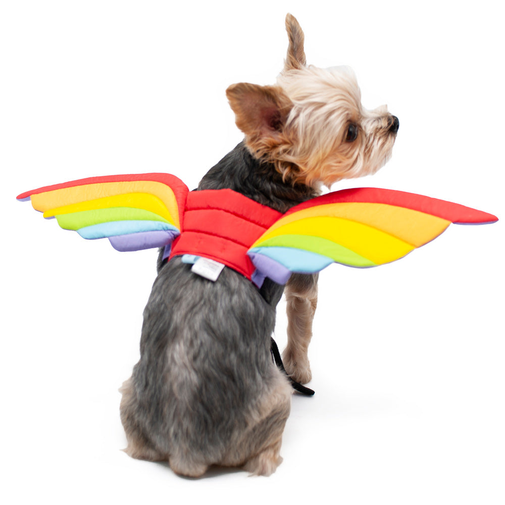 DOGO Rainbow Dog Costume Wings