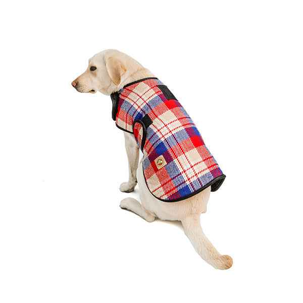 Chilly Dog Red Field Fleece-Lined Dog Blanket Coat