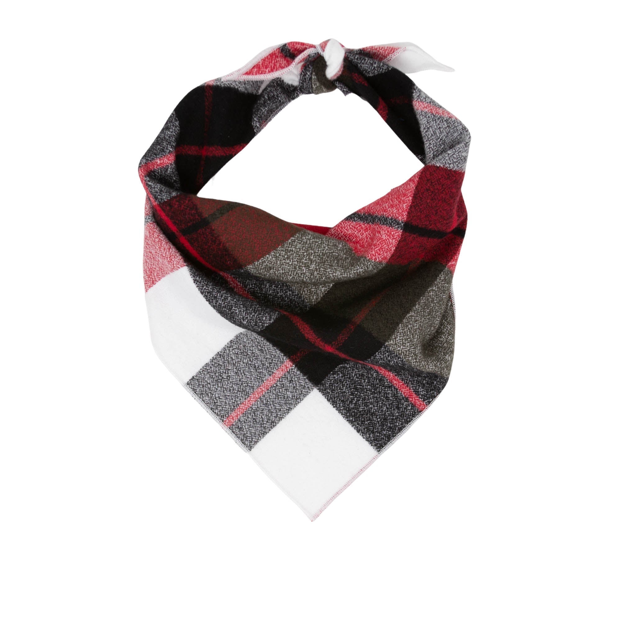 Red Plaid Luxe Flannel Dog Bandana