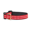 Up Country Red Gingham Cast Brass Dog Collar
