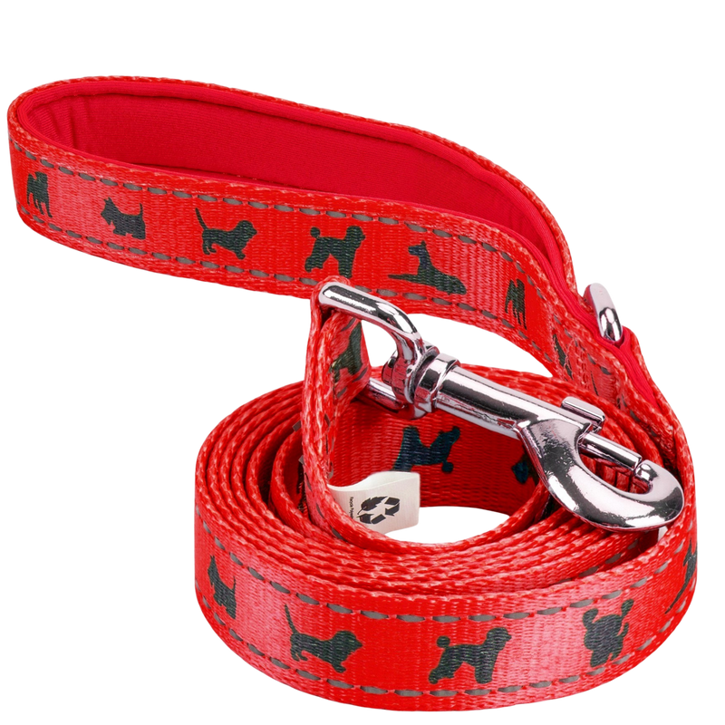 EcoBark – Cherry Red Comfort Grip Padded Dog Leash