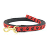 Up Country Red and Black Paw Small Breed Dog Leash Made in USA