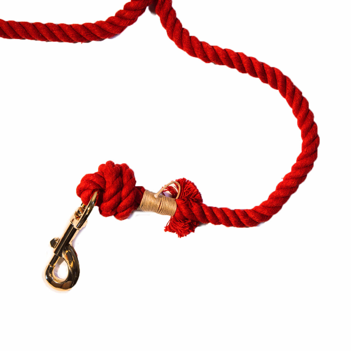 Glow Pups: Red Boho Chic Cotton Rope Dog Leash