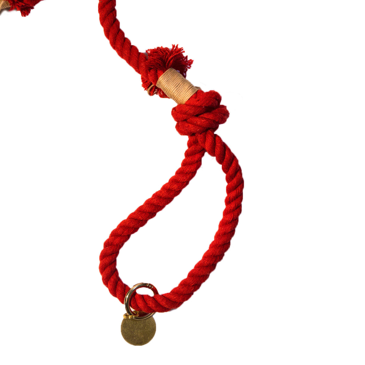 Glow Pups: Red Boho Chic Cotton Rope Dog Leash