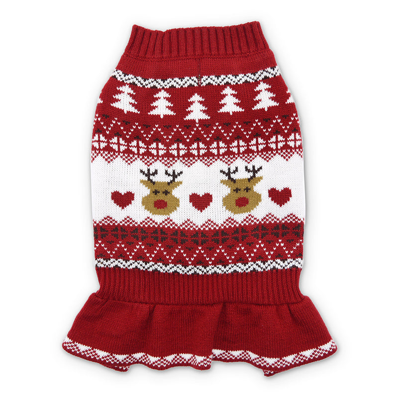 DOGO Reindeer Fair Isle Dog Sweater Dress