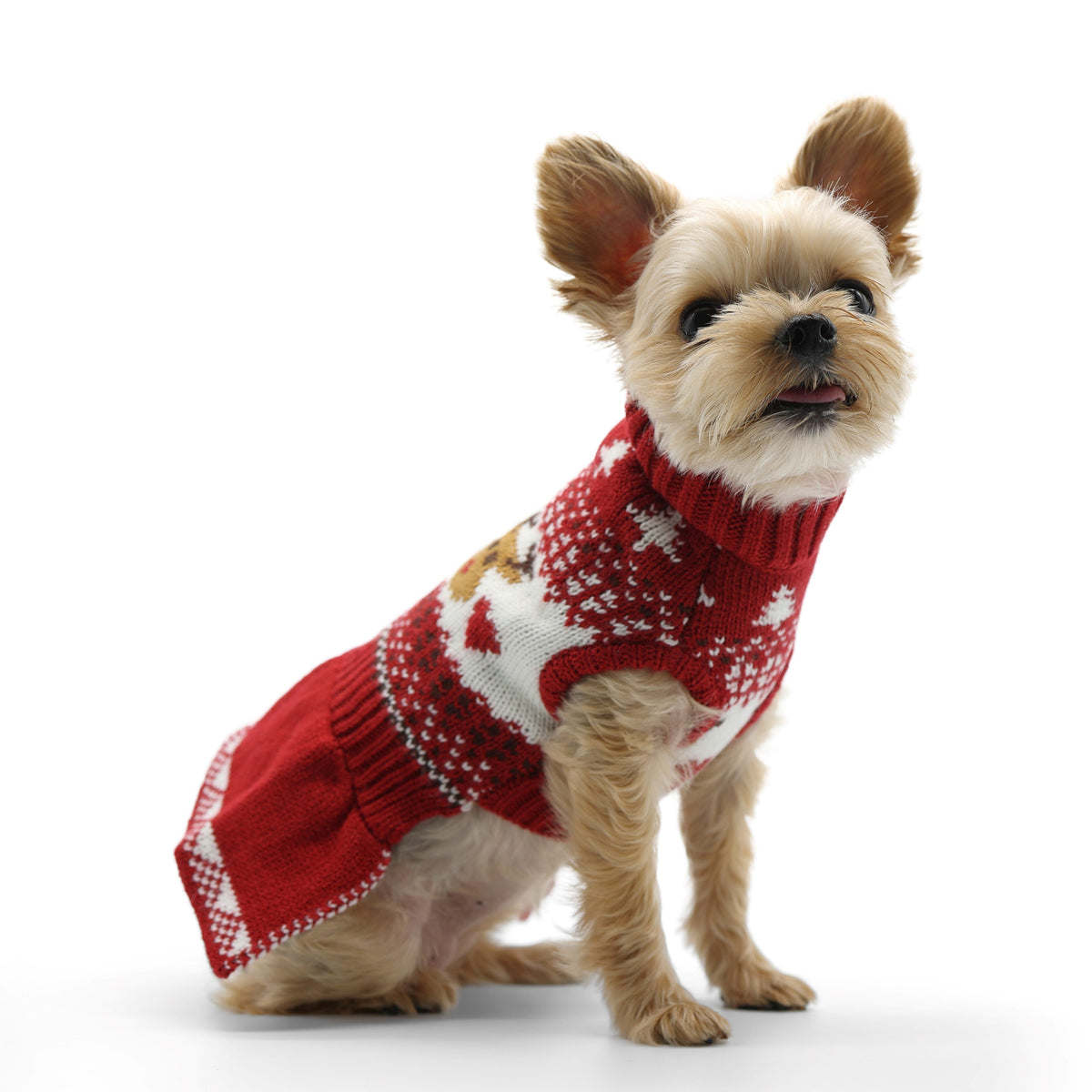 DOGO Reindeer Fair Isle Dog Sweater Dress