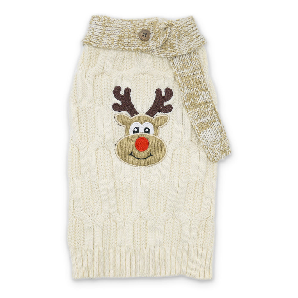 DOGO Reindeer Scarf Dog Sweater