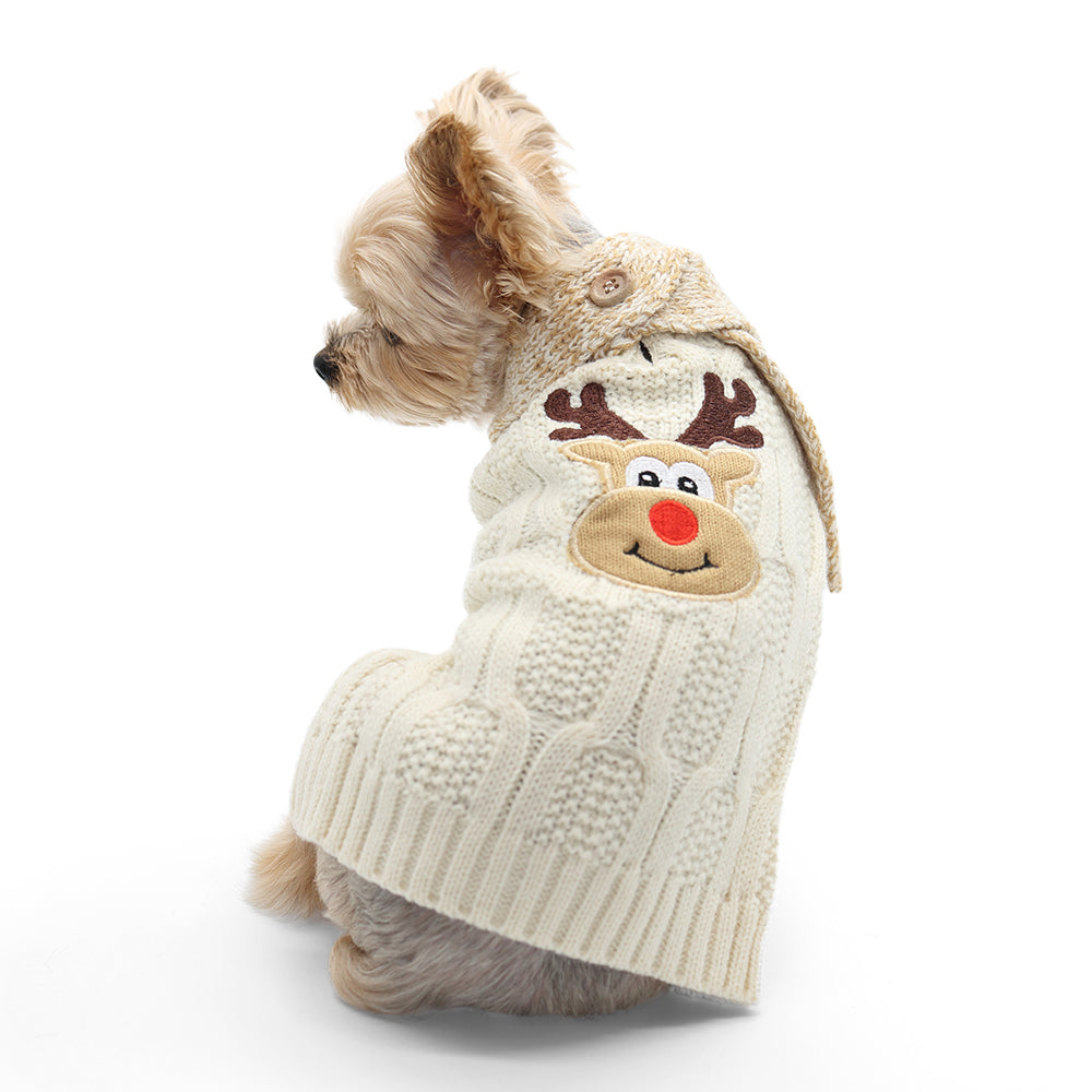 DOGO Reindeer Scarf Dog Sweater