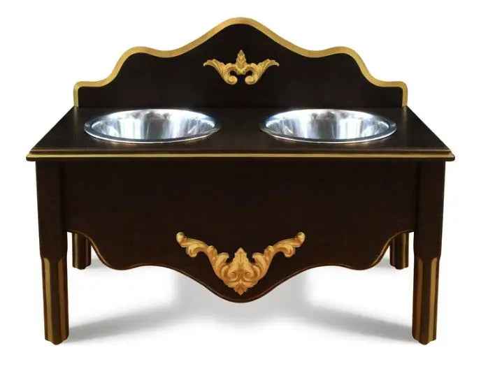 Rita Hayworth Cocoa Noir Double Bowl Pet Feeder