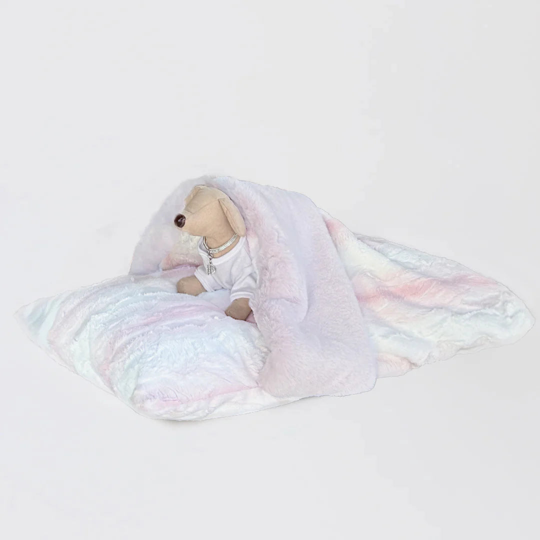 Hello Doggie Ritz Hideaway Pearl Leopard and Dove Grey Dog Bed