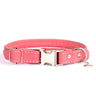 Rolled Style Pink Leather Quick-Release Dog Collar