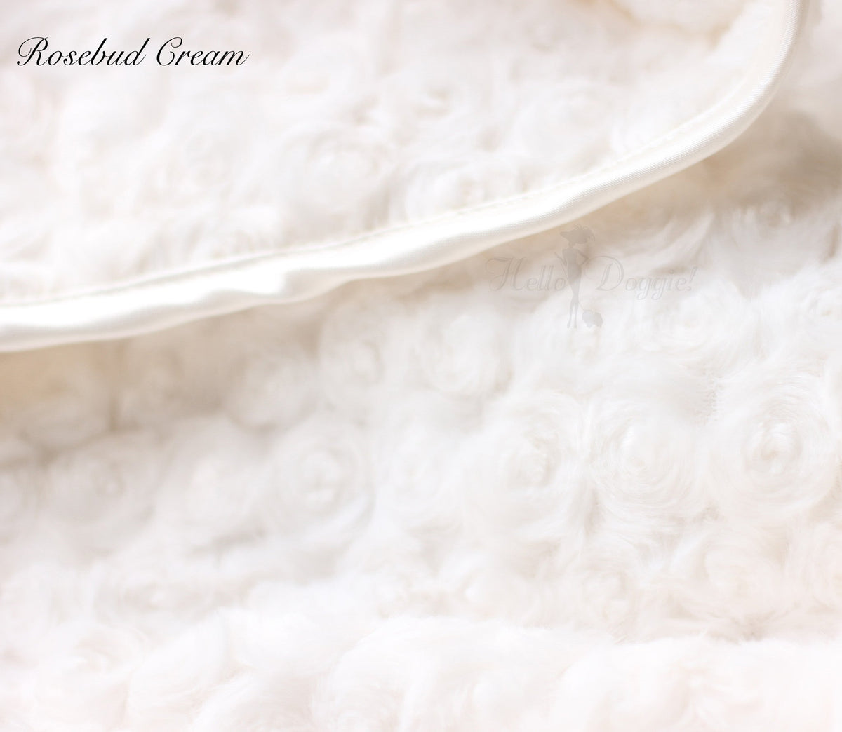 Hello Doggie Rosebud Ultra-Plush Satin Cream Dog Blanket