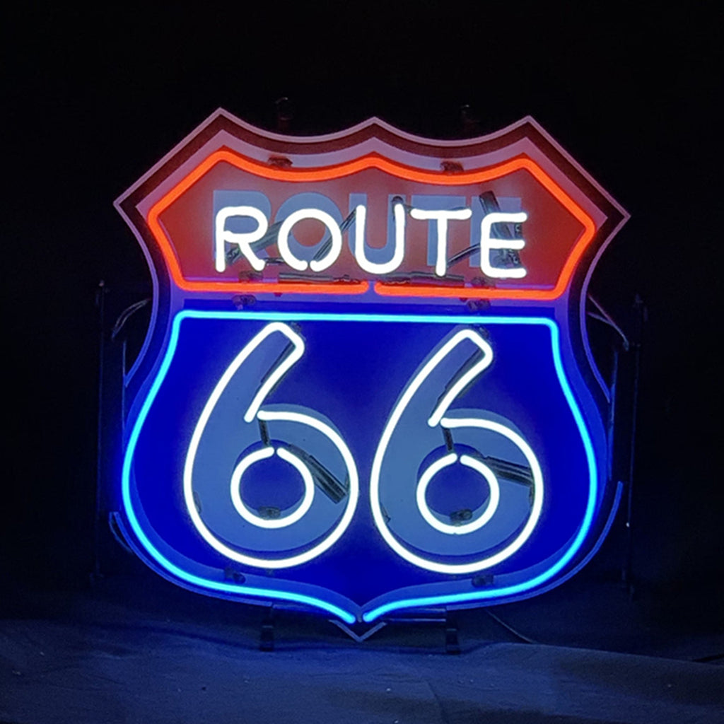 Route 66 Mother Road Real Glass Neon Sign