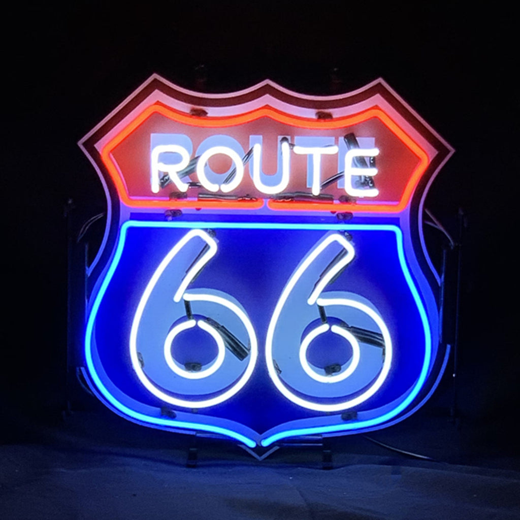 Route 66 Mother Road Real Glass Neon Sign