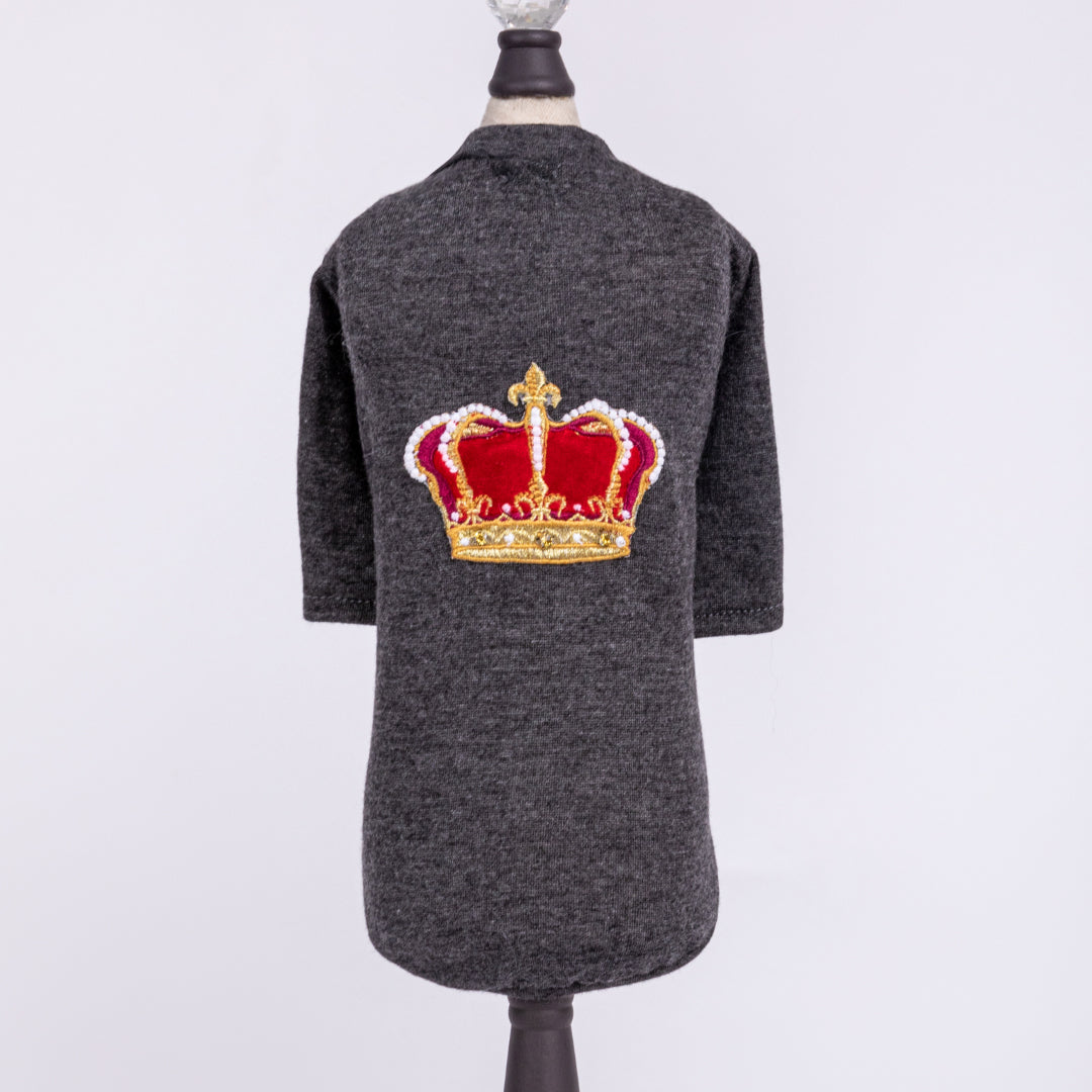 Hello Doggie Royal Crown Velvet Cotton Dog Shirt